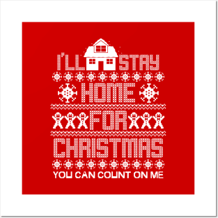 Funny Ugly Christmas Sweater Stay Home Quarantine Posters and Art